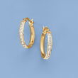 1.05 ct. t.w. CZ Hoop Earrings in 14kt Yellow Gold