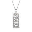 C. 1980 Vintage 1.05 ct. t.w. Diamond Open-Space Leaf Pendant Necklace in 18kt White Gold
