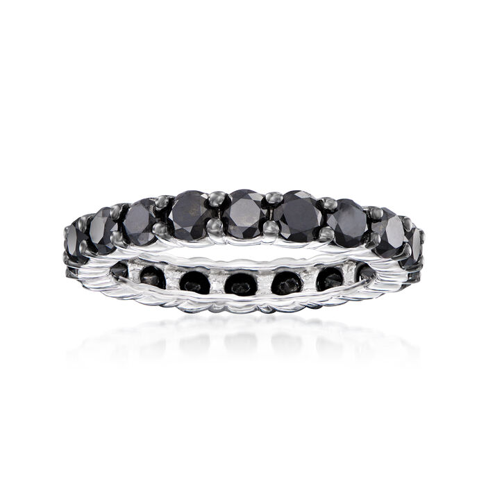 3.00 ct. t.w. Black Diamond Eternity Band in Sterling Silver