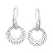 Gabriel Designs .10 ct. t.w. White Sapphire Double-Circle Earrings in Sterling Silver