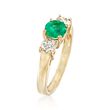 .80 Carat Emerald and .60 ct. t.w. Diamond Ring in 14kt Yellow Gold