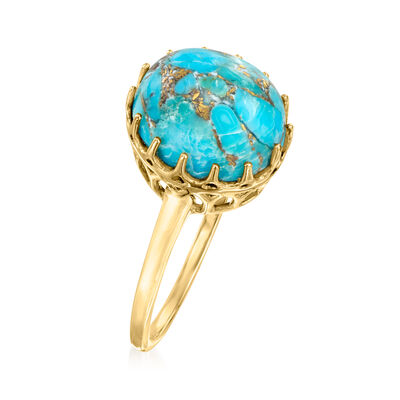 Turquoise Ring in 10kt Yellow Gold