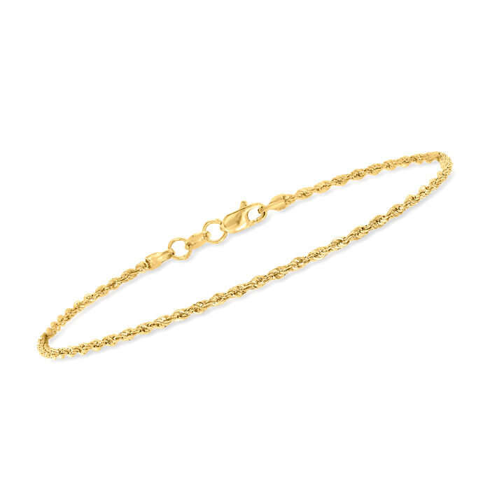 1.5mm 14kt Yellow Gold Twisted Rope-Chain Bracelet