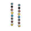.50 ct. t.w. Multicolored Diamond Linear Earrings in Sterling Silver