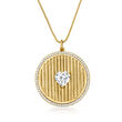 2.60 ct. t.w. CZ Heart Medallion Pendant Necklace in 18kt Gold Over Sterling
