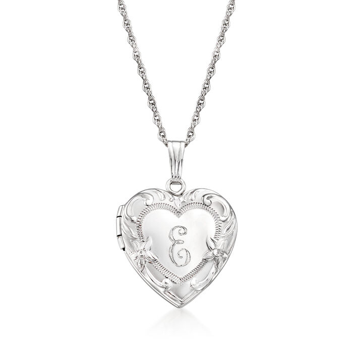 Sterling Silver Personalized Heart Locket Necklace