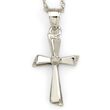 14kt White Gold Cross Pendant Necklace with Diamond Accent