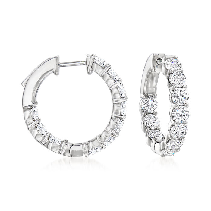 4.00 ct. t.w. Diamond Inside-Outside Hoop Earrings in Platinum