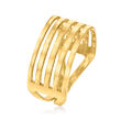 Italian 14kt Yellow Gold Multi-Row Stacked Ring