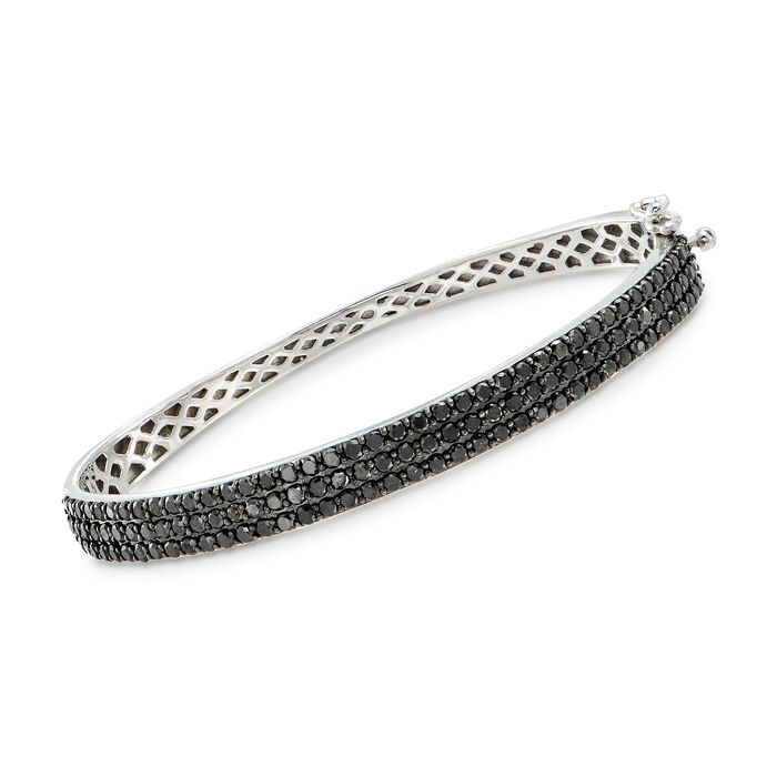 3.00 ct. t.w. Black Diamond Bangle Bracelet in Sterling Silver