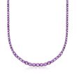14.20 ct. t.w. Graduated Amethyst Necklace in Sterling Silver