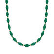 145.00 ct. t.w. Emerald Bead Necklace in 10kt Yellow Gold
