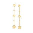 Italian 14kt Yellow Gold Alternating Bead Drop Earrings