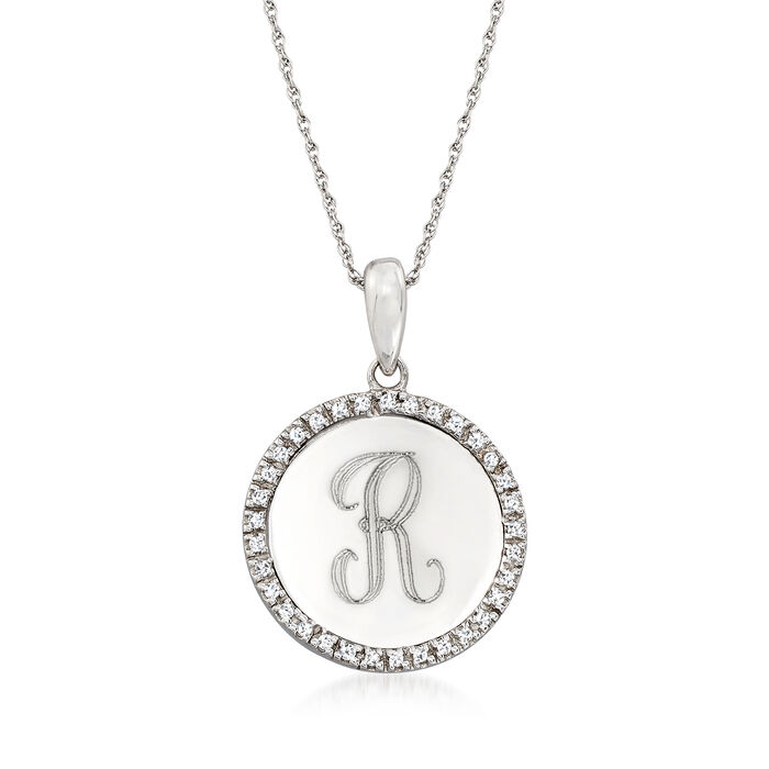 .10 ct. t.w. Diamond Personalized Pendant Necklace in 14kt White Gold