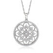 .50 ct. t.w. Diamond Openwork Pendant Necklace in Sterling Silver