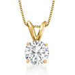1.25 Carat Diamond Solitaire Necklace in 14kt Yellow Gold