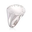 Italian Sterling Silver Diamond-Cut Statement Ring