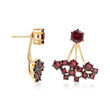 4.40 ct. t.w. Garnet Jewelry Set: Stud Earrings and Front-Back Jackets in 18kt Gold Over Sterling