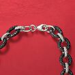 2.68 ct. t.w. Black and White Diamond Link Necklace in Sterling Silver