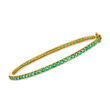 4.95 ct. t.w. Emerald Eternity Bangle Bracelet in 18kt Gold Over Sterling
