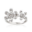 .60 ct. t.w. Diamond Flower Ring in 14kt White Gold