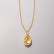 5.00 Carat Oval Citrine Pendant Necklace in 18kt Gold Over Sterling