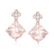 3.00 ct. t.w. Morganite and .13 ct. t.w. Diamond Drop Earrings in 14kt Rose Gold