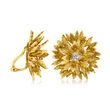 C. 1970 Vintage Tiffany Jewelry &quot;Clio&quot; .30 ct. t.w. Diamond Flower Clip-On Earrings in 18kt Yellow Gold