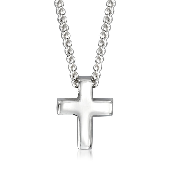 Zina Sterling Silver &quot;Contemporary&quot; Mini Cross Necklace