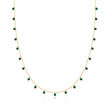 3.70 ct. t.w. Emerald Bead Station Necklace in 10kt Yellow Gold