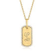 .15 ct. t.w. Diamond Personalized Dog Tag Pendant Necklace in 14kt Yellow Gold