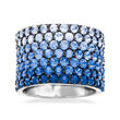 5.75 ct. t.w. Ombre Sapphire Ring in 18kt White Gold