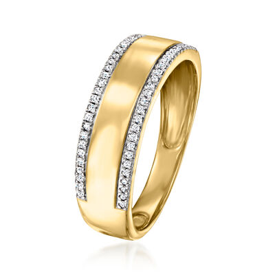 .15 ct. t.w. Diamond-Edge Ring in 18kt Gold Over Sterling
