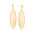 Italian 14kt Yellow Gold Leaf Drop Earrings