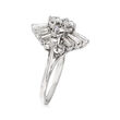 C. 1970 Vintage 2.15 ct. t.w. Diamond Cluster Ring in 14kt White Gold