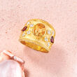 1.40 Carat Citrine and .80 ct. t.w. Rhodolite Garnet Ring with .60 ct. t.w. White Topaz in 18kt Gold Over Sterling