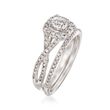 .86 ct. t.w. Diamond Bridal Set: Engagement and Wedding Rings in 14kt White Gold