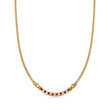 C. 1980 Vintage Tiffany Jewelry .80 ct. t.w. Ruby and .55 ct. t.w. Diamond Necklace in 18kt Yellow Gold