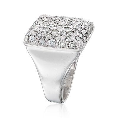 C. 1980 Vintage 3.00 ct. t.w. Diamond Square Cocktail Ring in 10kt White Gold