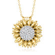 .50 ct. t.w. Diamond Sunflower Pendant Necklace in 18kt Gold Over Sterling