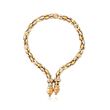 C. 1990 Vintage 18kt Two-Tone Gold Y-Necklace with Blue Synthetic Spinel and .75 ct. t.w. CZs