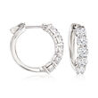 3.00 ct. t.w. Diamond Hoop Earrings in 14kt White Gold