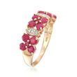 2.00 ct. t.w. Ruby Ring with Diamond Accents in 14kt Yellow Gold