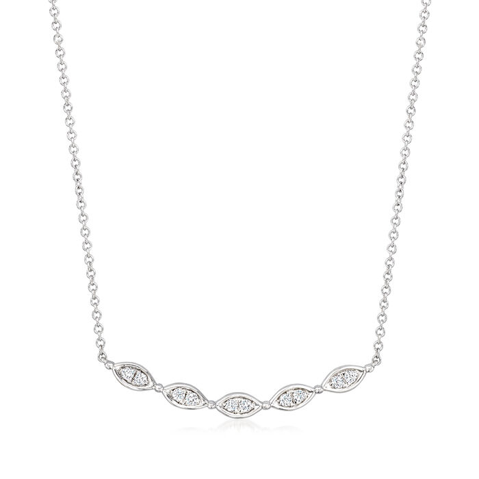.12 ct. t.w. Diamond Marquise-Shaped Station Necklace in 14kt White Gold