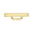 14kt Gold Over Sterling Silver Horizontal Bar Ring with CZ Accents