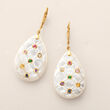 Mother-Of-Pearl and .66 ct. t.w. Multi-Stone Drop Earrings in 14kt Yellow Gold