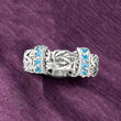 .30 ct. t.w. Swiss Blue Topaz Byzantine Ring in Sterling Silver