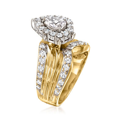 C. 1980 Vintage 1.55 ct. t.w. Diamond Ring in 14kt Yellow Gold