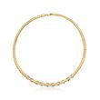.33 ct. t.w. Diamond X Braided Collar Necklace in Two-Tone Sterling Silver