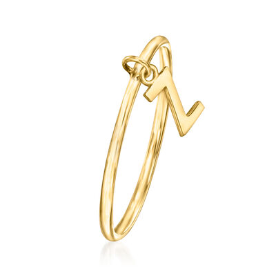 14kt Yellow Gold &quot;Z&quot; Initial Charm Ring
